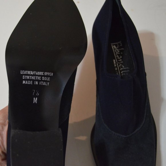 FABIANELLI Italy Leather/Fabric Upper Synthetic Sole Black SlipOn Shoes 7 1/2 M - Picture 4 of 7